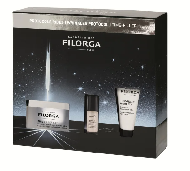 Filorga Time Filler Cofanetto con Crema 50 ml + Siero 5 ml + Crema Notte 15 ml - Cofanetto Beauty
